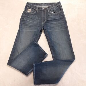 Cinch Mens White Label Dark Washed Jeans 34x36 Blue MB92834-019 Straight Leg